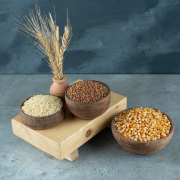 corn-seeds-buckwheat-rice-wooden-cups-high-quality-photo